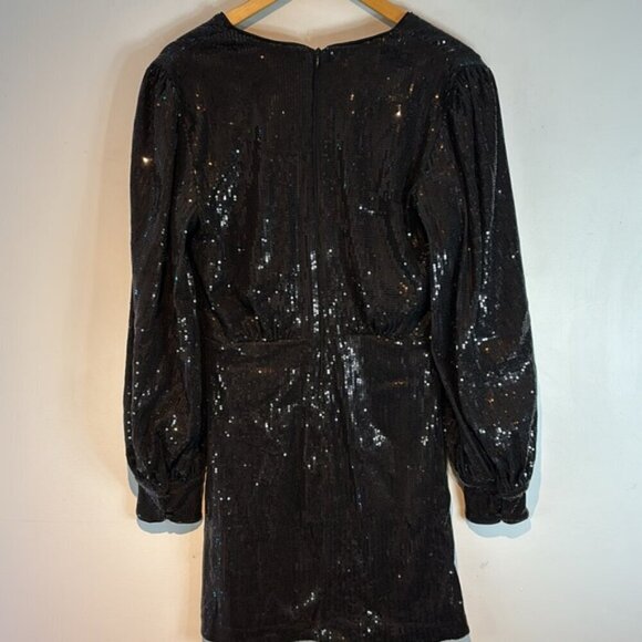 NWT Dynamite Roxy wrap black sequins dress size large - Picture 10 of 13